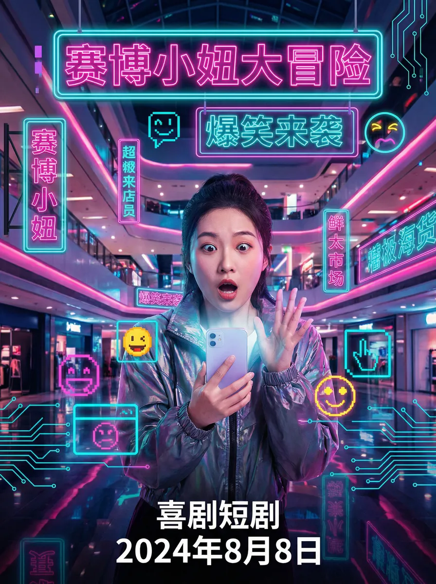 每日 搞笑喜剧短剧 - 赛博小妞大冒险海报